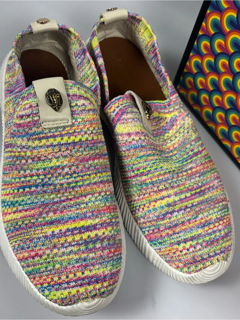 Kurt Geiger London Women's Lorna Eagle Head Slip-On Sneakers 8.5 Multi Color